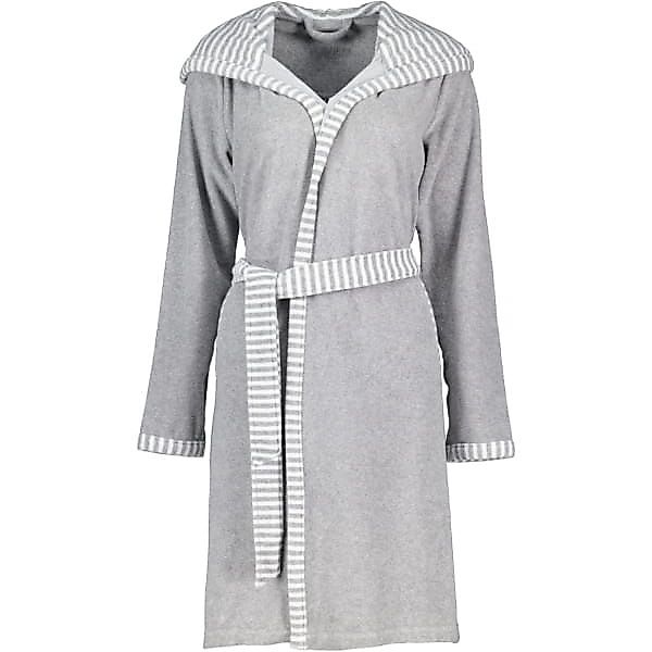 Vossen Bademäntel Damen Kurzmantel mit Kapuze Juno - Farbe: grau melange - günstig online kaufen