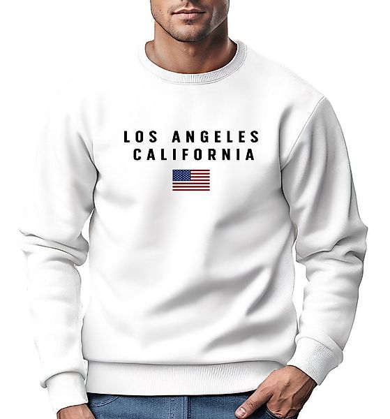 Neverless Sweatshirt Sweatshirt Herren Bedruckt Schriftzug California Los A günstig online kaufen
