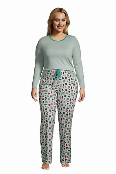 Gemustertes Jersey Pyjama-Set in großen Größen, Damen, Größe: 56-58 Plusgrö günstig online kaufen