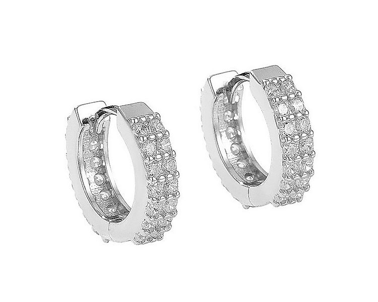 KARMA Paar Creolen Sterling Silber 925 Kristall Damen Ohrringe modern (Gesc günstig online kaufen