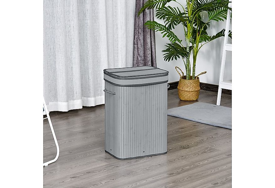 HOMCOM Wäschekorb 70 L Wäschesammler mit Griffen, herausnehmbarer Wäschesac günstig online kaufen