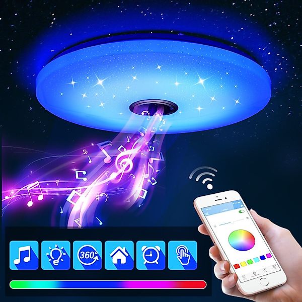 LETGOSPT Deckenleuchte LED Deckenlampe RGB Bluetooth günstig online kaufen