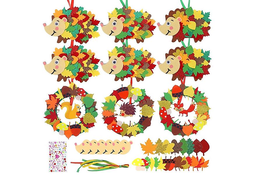 CLTYQ Hängedekoration Herbst Bastelset für Kinder, Kranz Bastelset mit Igel günstig online kaufen
