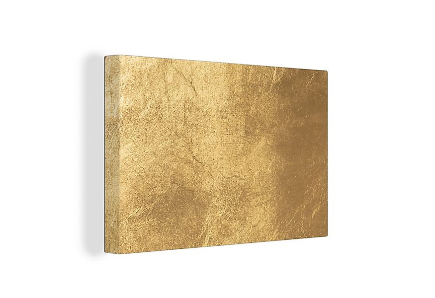 OneMillionCanvasses® Leinwandbild Licht fällt auf eine goldene Wand, Fotodr günstig online kaufen