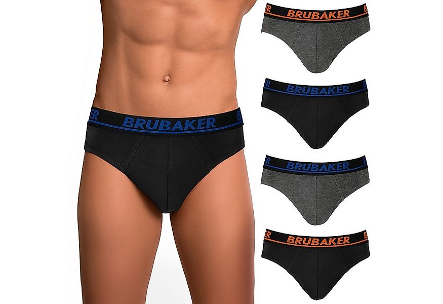 BRUBAKER Slip 4er Pack Herren Komfort Unterhosen mit elastischem Bund (Mehr günstig online kaufen