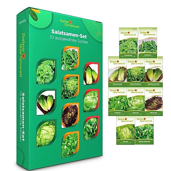 Deine Gartenwelt Salat Samen-Set mit 10 Sorten günstig online kaufen