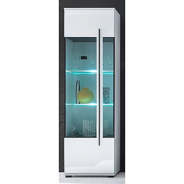 Lomadox Vitrine COLORADO-61 weiß Hochglanz inkl. günstig online kaufen
