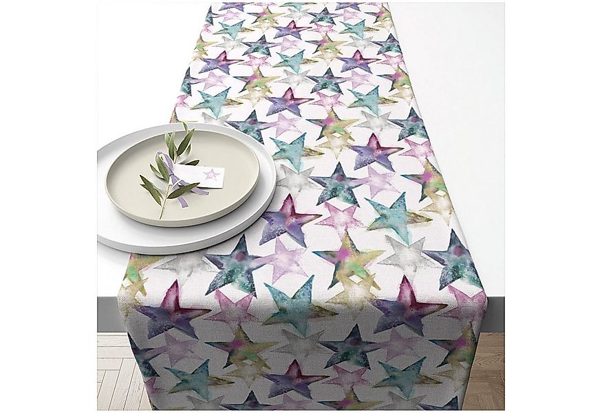 Ambiente® Tischläufer Watercolour stars (1-tlg, 1-teilig), Tischläufer Tisc günstig online kaufen