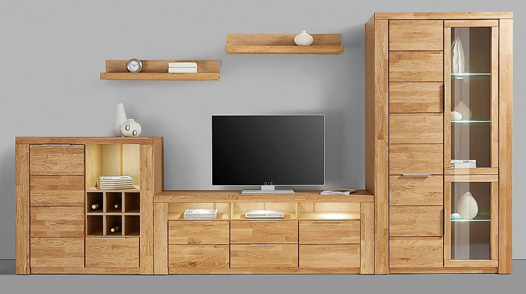 Home affaire Wohnwand "Zara", (Set, 5 St.), teilmassives Holz günstig online kaufen