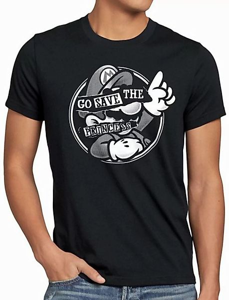 style3 Print-Shirt Herren T-Shirt Go Save the Princess mario switch günstig online kaufen