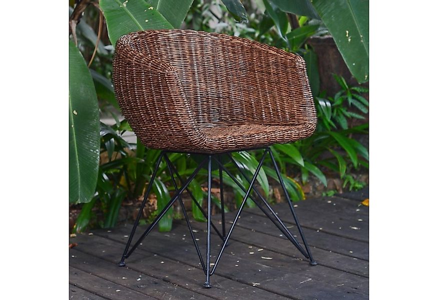 Casa Moro Stuhl Rattan-Sessel Paris braun mit Armlehne aus Naturrattan hand günstig online kaufen
