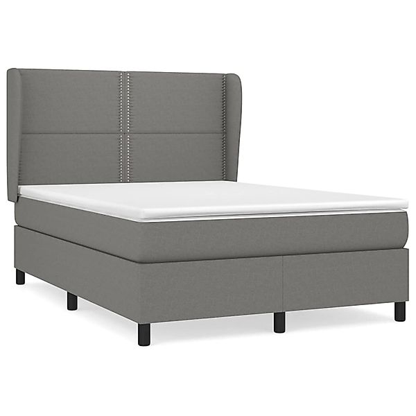 vidaXL Boxspringbett mit Matratze Dunkelgrau 140x200 cm Stoff1397787 günstig online kaufen