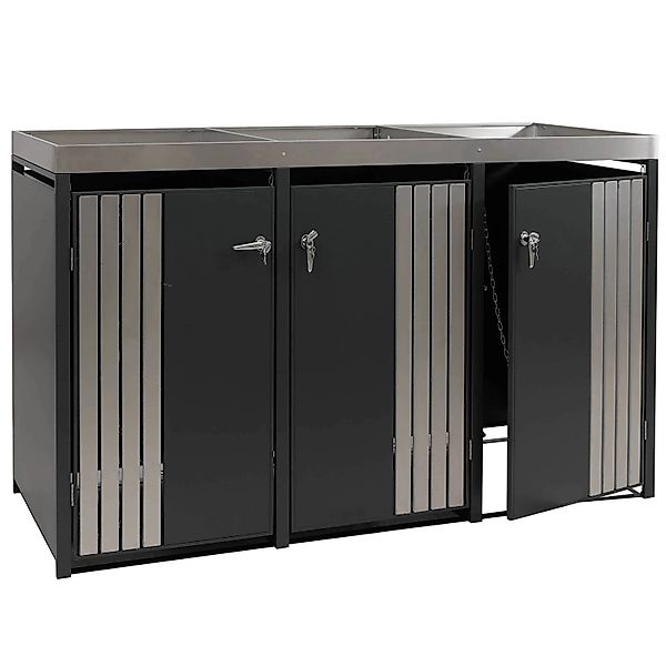 Proregal 3er-Mülltonnenverkleidung Mit Pflanzkasten HxBxT 125x196x84 cm Ant günstig online kaufen