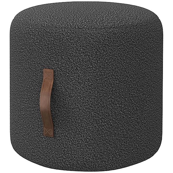HOMCOM Sitzhocker mit Samtoptik Ottomane Griff Ø48 x 45 cm Dunkelgrau günstig online kaufen