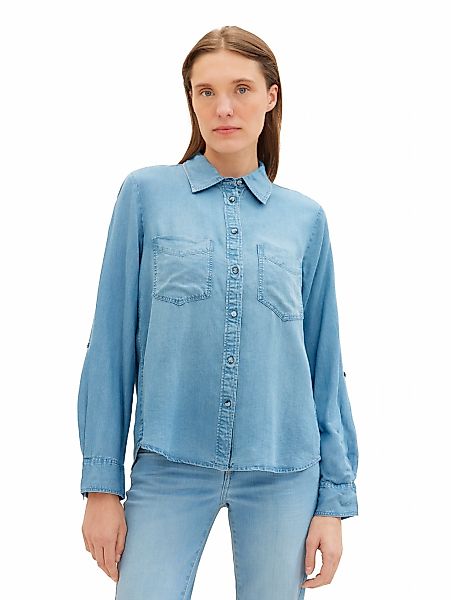 TOM TAILOR Jeansbluse mit Lyocell und günstig online kaufen