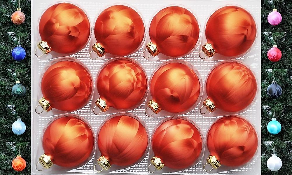 Thüringer Glasdesign Christbaumschmuck JACK 12x Glas Eislack Christbaumkuge günstig online kaufen