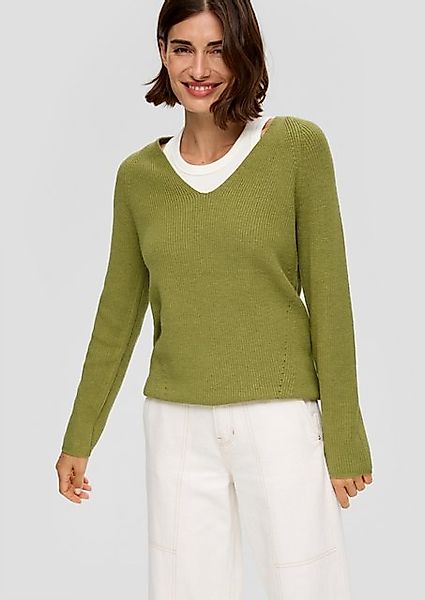 s.Oliver Strickpullover Strickpullover mit V-Ausschnitt und Raglan-Ärmeln günstig online kaufen