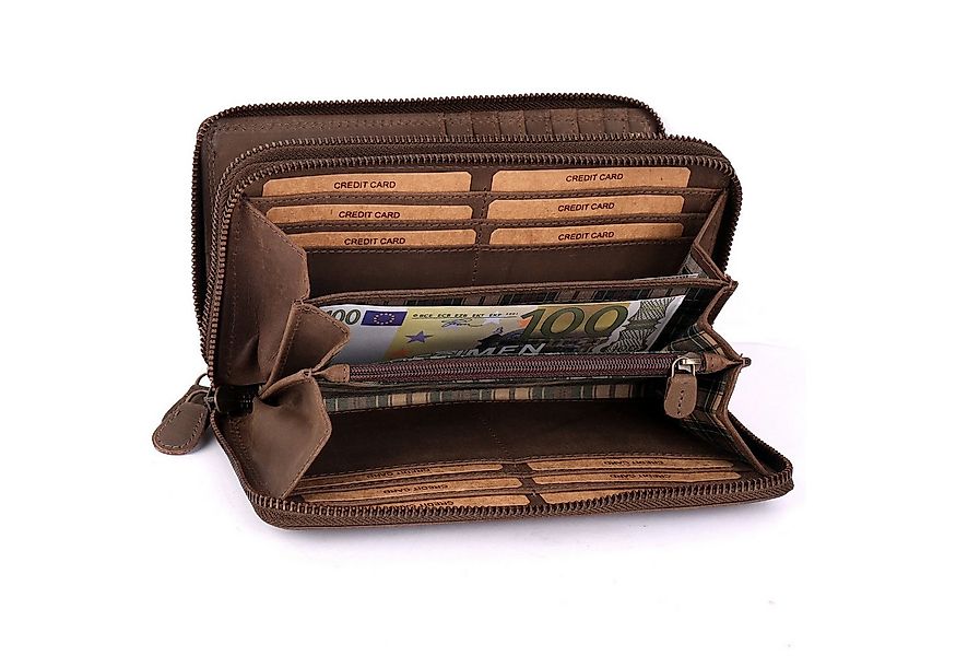 Benthill Geldbörse Damen Groß Echt-Leder RFID Portemonnaie Leder mit vielen günstig online kaufen