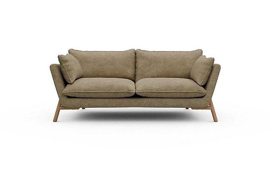 moebelfaktor Sofa Emil PREMIUM 2-Sitzer Beinfarbe Eiche Natur, schräg geste günstig online kaufen