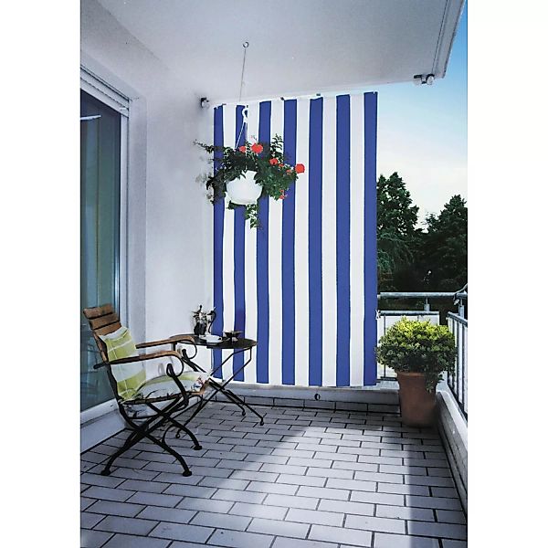 Floracord Senkrechtsonnensegel Blau-Weiß 230 cm x 140 cm günstig online kaufen