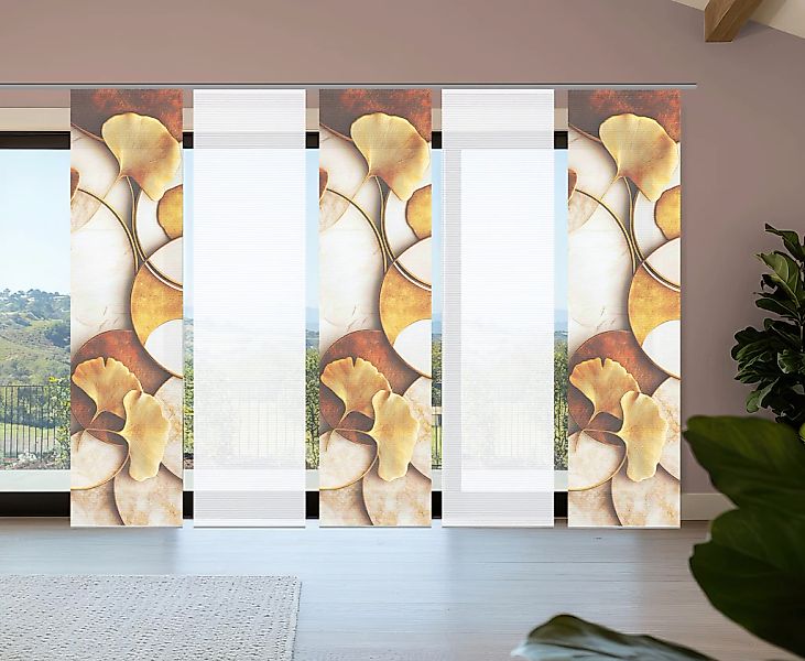 HOME in green Schiebegardine "STORM" Paneelwagen 5 Stk. tlg. Bambusoptik, S günstig online kaufen