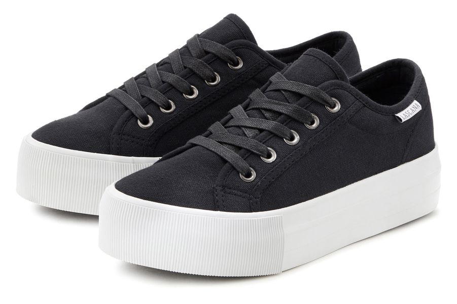 LASCANA Sneaker Schnürhalbschuh, Freizeitschuh aus Textil mit Plateausohle günstig online kaufen