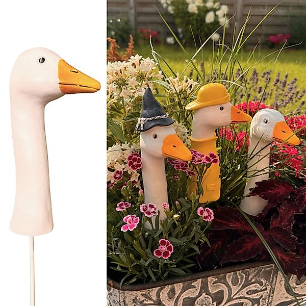 Online-Fuchs Gartenstecker BLUMENSTECKER Gartenfiguren Gänsehals, Gans günstig online kaufen
