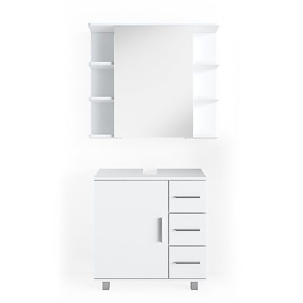Vicco Badmöbel-Set Ilias, Weiß, 2 Teile, günstig online kaufen