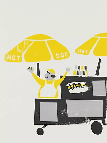 Poster / Leinwandbild - The New York Hot Dog Vendor günstig online kaufen