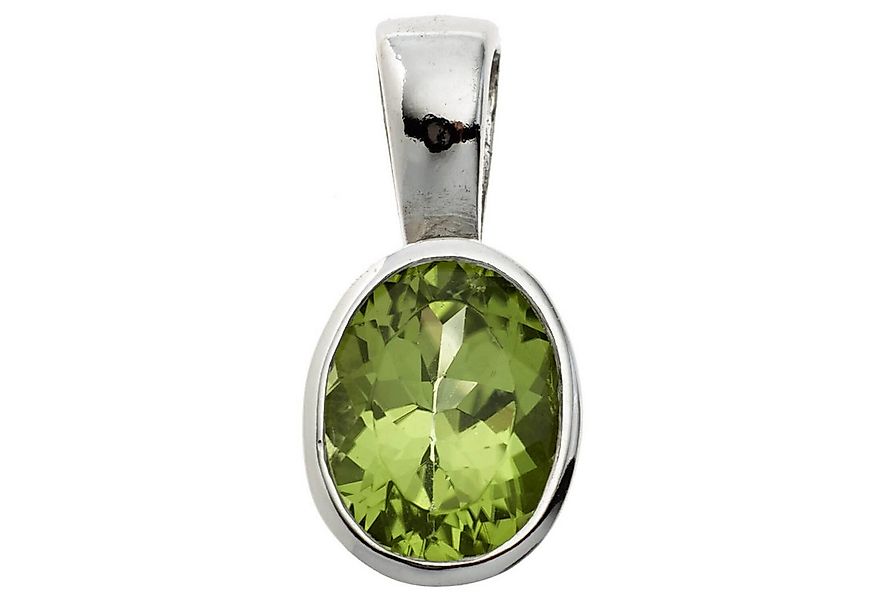 Schmuck Krone Kettenanhänger Anhänger mit Peridot grün & 925 Silber oval, S günstig online kaufen