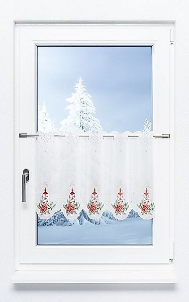 Plauener Spitze® Scheibengardine Adventslicht (1 St), transparent, HxB 42x4 günstig online kaufen