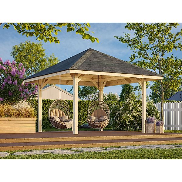 Palmako Pavillon Bianca 300 x 300 cm Lackiert Weiß FSC® günstig online kaufen