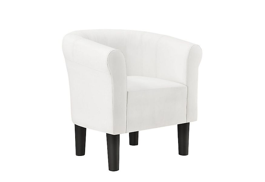 en.casa Sessel, »Jelgava« 70x70x58 cm Clubsessel Kunstleder Weiß günstig online kaufen