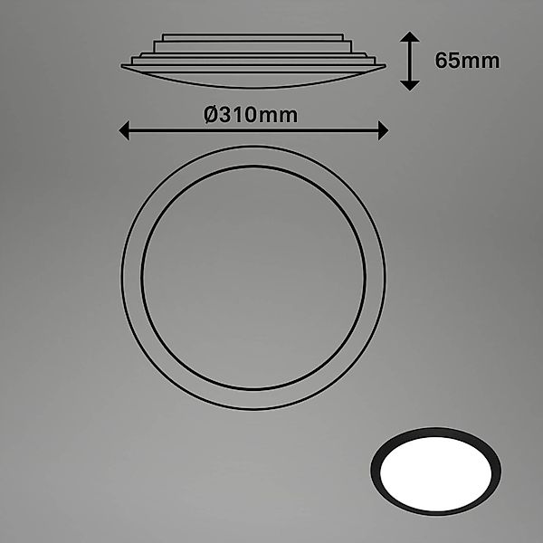 LED-Außendeckenleuchte 3766015 IP44, schwarz günstig online kaufen