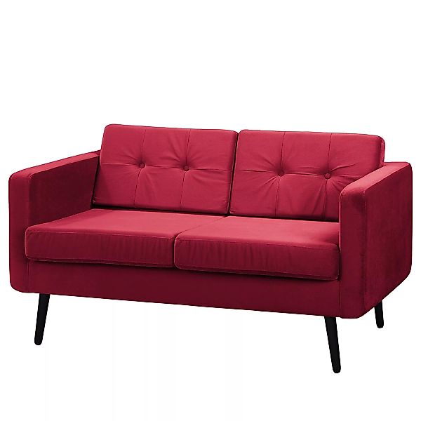 home24 Jack & Alice Sofa Croom VI 2-Sitzer Rot Samt 143x86x84 cm günstig online kaufen