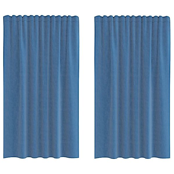 vidaXL Voile Vorhänge mit Stangentaschen 2 Stk Königsblau 4102212 günstig online kaufen