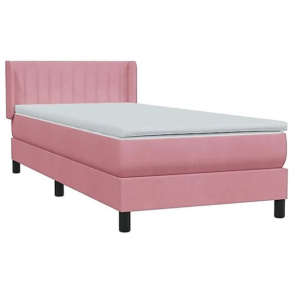 vidaXL Boxspringbett mit Matratze Rosa 90x220 cm Samt 3318314 günstig online kaufen