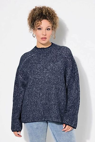 Ulla Popken Strickpullover Pullover Streifen Stehkragen Langarm günstig online kaufen