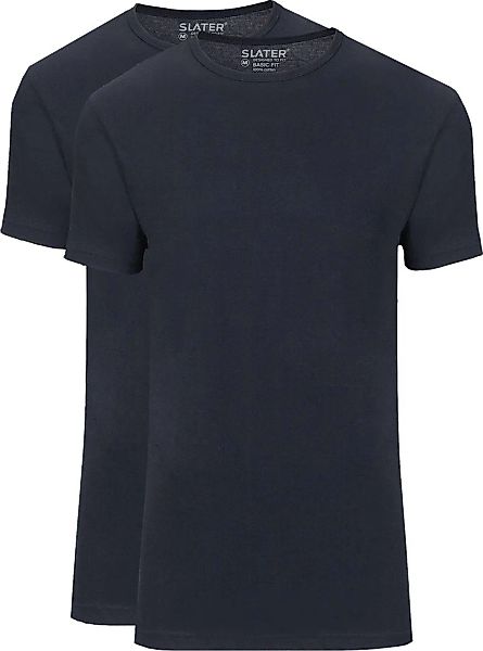 Slater 2er-Pack Basic Fit T-shirt Dunkelblau - Größe M günstig online kaufen