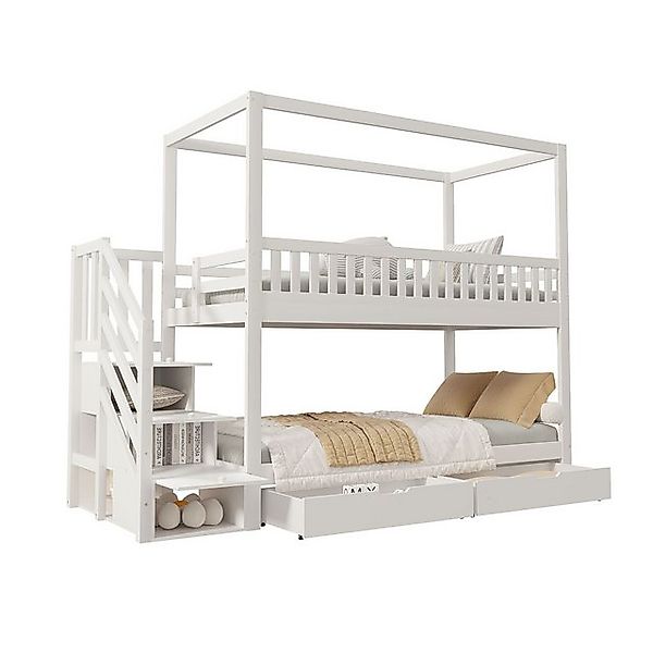 REDOM Etagenbett Funktionsbett Kinderbett Massivholz-Doppelbett (Stauraumbe günstig online kaufen