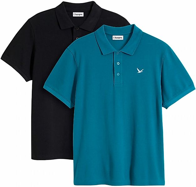 bonprix Poloshirt "Poloshirt (2er Pack) aus reiner Baumwolle" Packung, 2 St günstig online kaufen