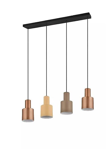 Pendelleuchte 4xE27 Taupe / Beige / Coffee 1 Stück Metall Hellbraun günstig online kaufen