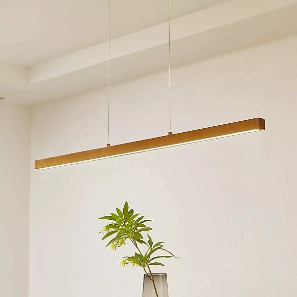 Lucande LED-Hängeleuchte Nihalo, Holz, 122 cm, dimmbar, CCT günstig online kaufen