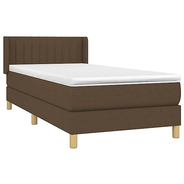 vidaXL Boxspringbett mit Matratze Dunkelbraun 90x200 cm Stoff 3130404 günstig online kaufen