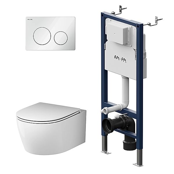 AM.PM WC Set Wand WC Vorwandelement Drückerplatte Toilette mit Spülkasten K günstig online kaufen