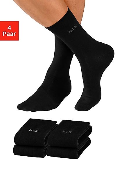 H.I.S Socken Packung, 4 Stk. tlg. mit druckfreiem Bündchen günstig online kaufen