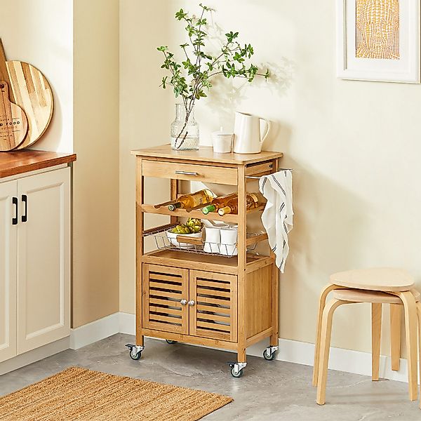 SoBuy Servierwagen FKW53, Küchenwagen mit Korb günstig online kaufen