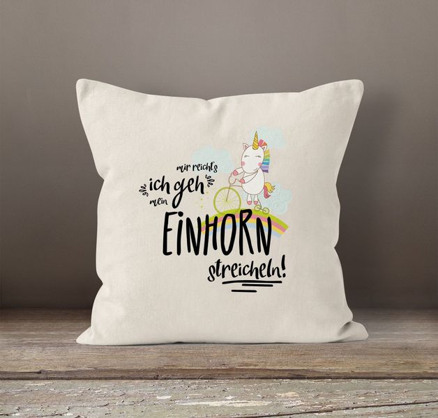 MoonWorks Dekokissen Kissenbezug Einhorn auf Fahrrad günstig online kaufen