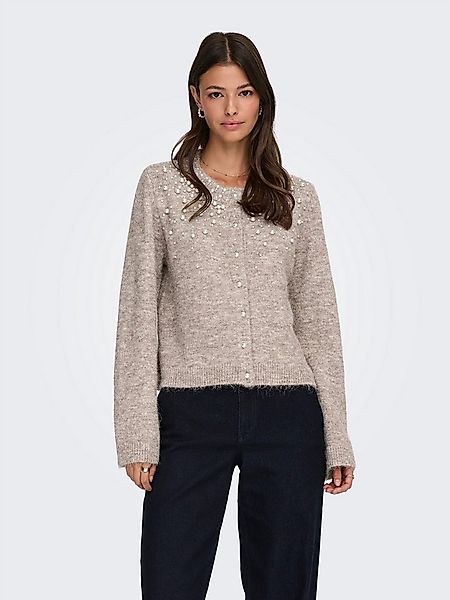 ONLY Strickjacke ONLMIGGIE LS O-NECK PEARL CARDIGA EX KNT Materialmix, regu günstig online kaufen
