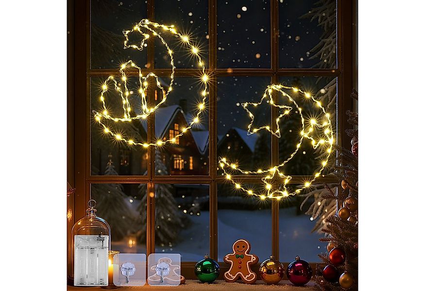 Elegear LED-Lichterkette LED Weihnachtsstern 2er Set, Warmweiße Lichter, Ba günstig online kaufen